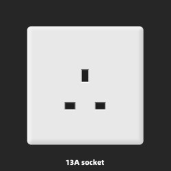 13A socket with With Spray - painted  White Plastic