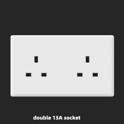  double 13A socket  With Spray - painted  White Plastic