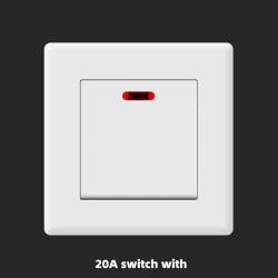 20A switch with  With Spray - painted  White Plastic