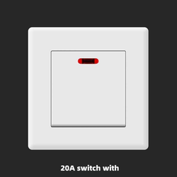 20A switch with With Ultra-thin White Plastic