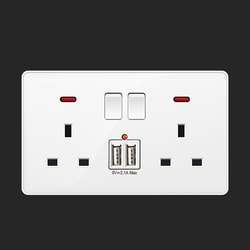 Switched Double 13A socket with 2 USB Port