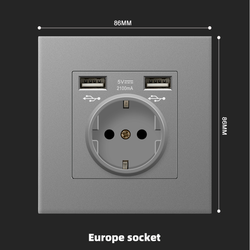 Europe USB socket  With Spray Painted Plastic Plate