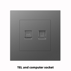 TEL and computer cat6  socket With Spray Painted Plastic Plate