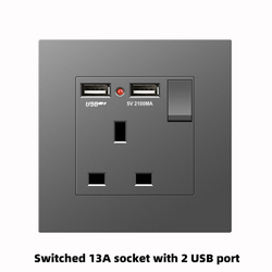 Switched 13A socket with 2 USB port With Spray Painted Plastic Plate