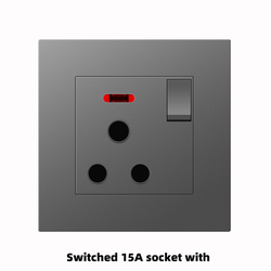 Switched 15A socket with neon With Spray Painted Plastic Plate