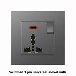 Switched 3 pin universal socket with neon  With Spray Painted Plastic Plate