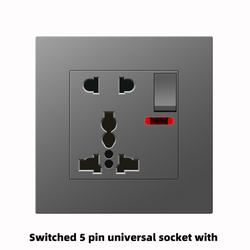 Switched 5 pin universal socket with neon  With Spray Painted Plastic Plate