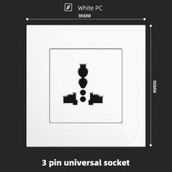 3 pin universal socket  With Spray Painted Plastic White Plate