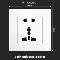 5 pin universal socket  With Spray Painted Plastic White Plate