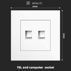 Double computer CAT6 socket With Spray Painted Plastic White Plate