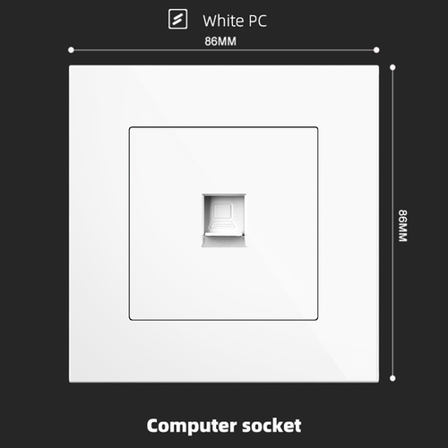 Computer socket With Spray Painted Plastic White Plate