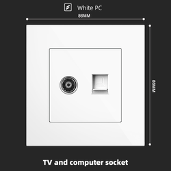 TV and computer cat6 socket With Spray Painted Plastic White Plate