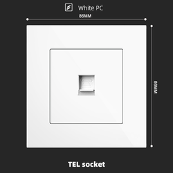 TEL socket With Spray Painted Plastic White Plate