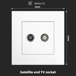 Satellite and TV socket With Spray Painted Plastic White Plate