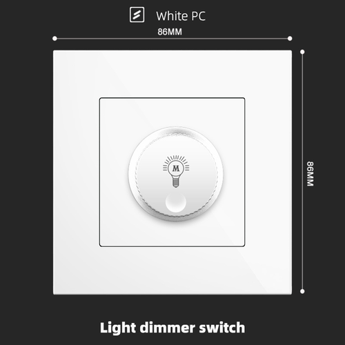 Light dimmer switch With Spray Painted Plastic White Plate