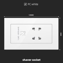 shaver socket With Spray Painted Plastic White Plate