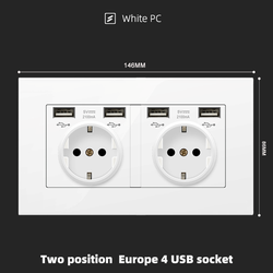 146 Europe USB socket  With Spray Painted Plastic White Plate