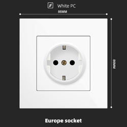 Europe socket  With Spray Painted Plastic White Plate