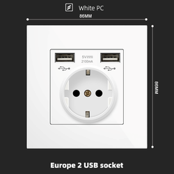 Europe USB socket  With Spray Painted Plastic White Plate