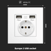 Europe USB socket With Spray Painted Plastic White Plate Europe USB socket With Spray Painted Plastic White Plate