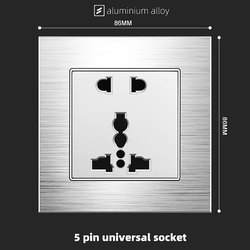 5 pin universal socket  With Aluminium Alloy Plate