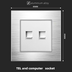 TEL and computer cat6  socket With Aluminium Alloy Plate